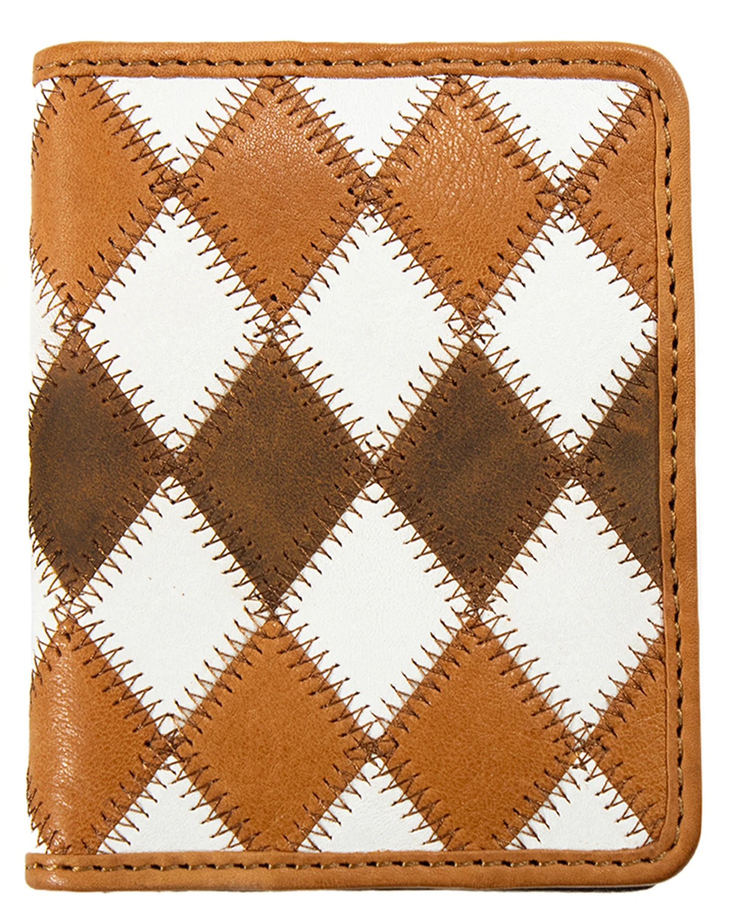 Nacona Diamond Patchwork Bi-Fold Flip Wallet