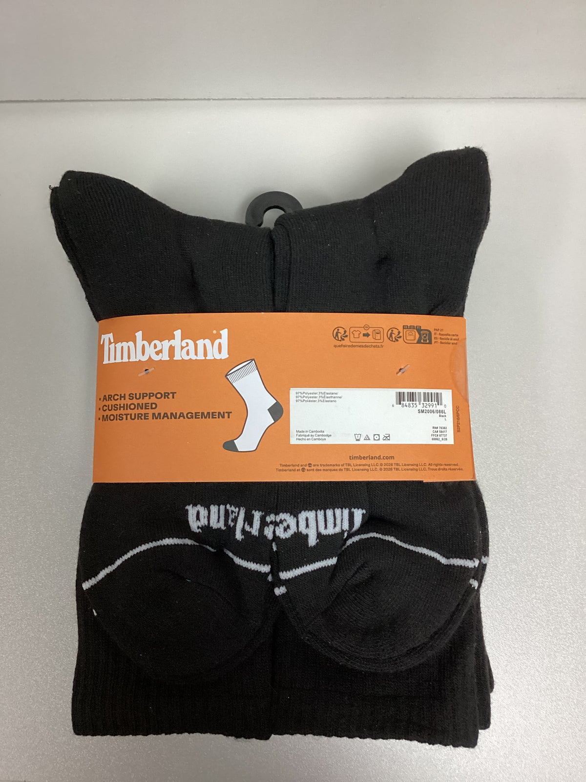 Timberland Performance Crew Socks 6 Pack