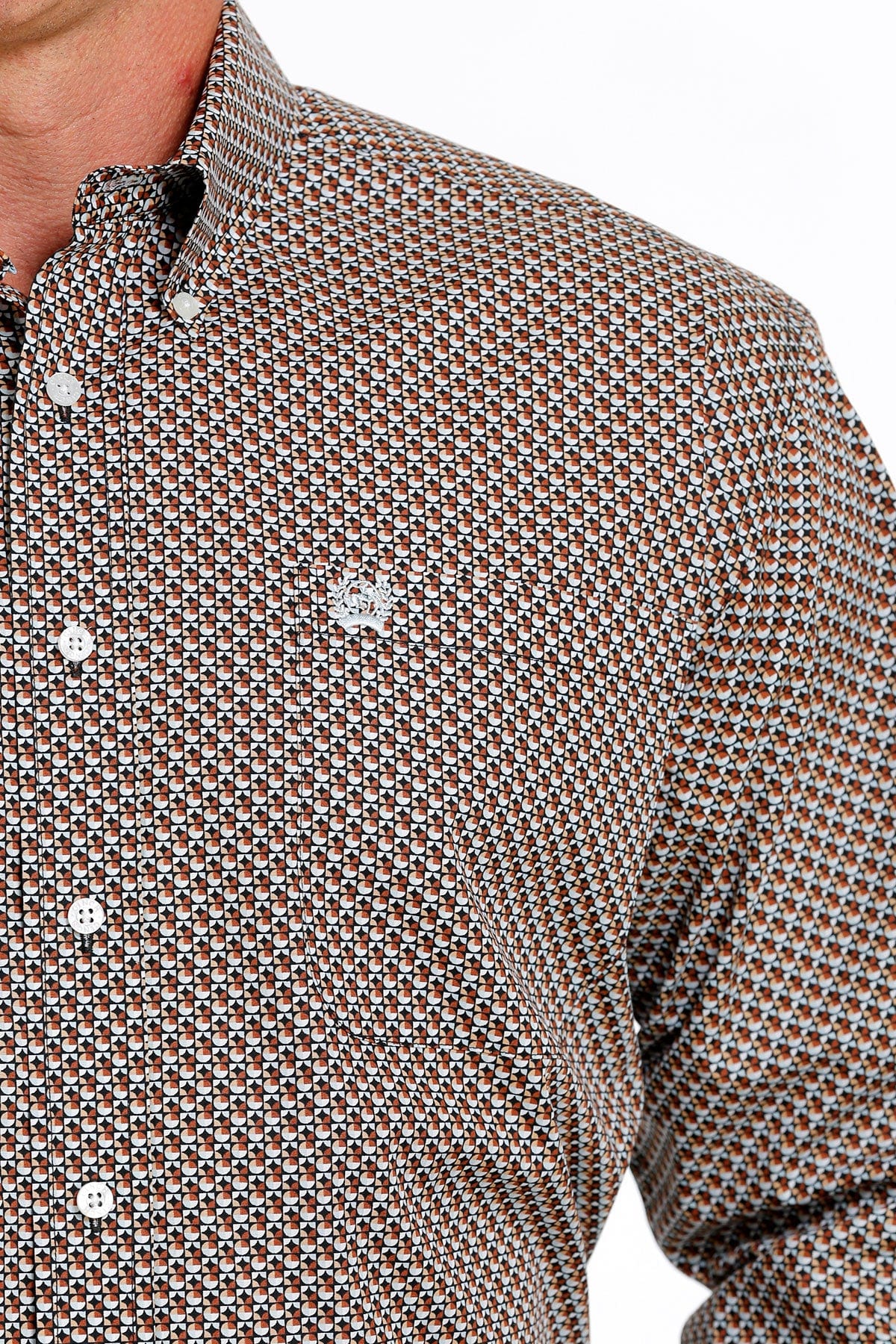 Cinch Men’s Brown Geometric Button Up