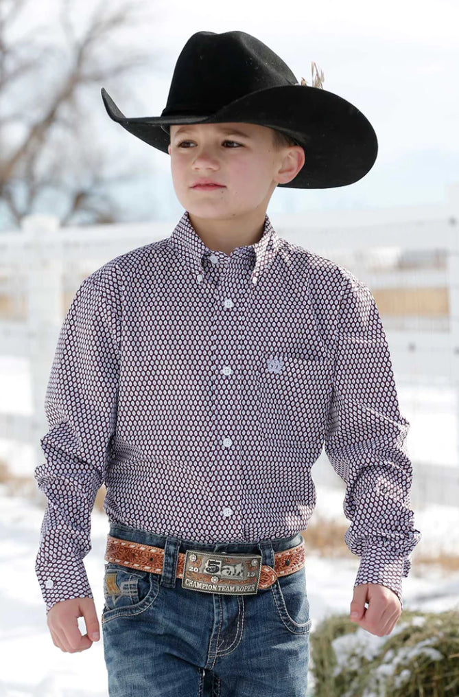 Cinch Boys Geo Shirt Purple