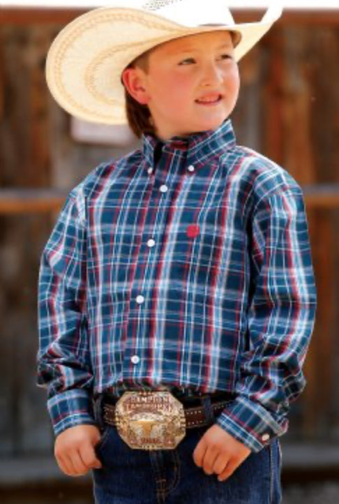 Final Sale ✨ Youth Plaid Long Sleeve Button Down