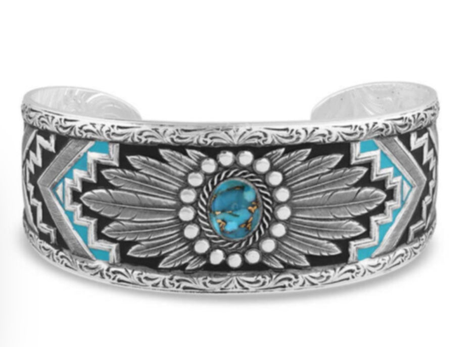 Blue Spring Turquoise Cuff Bracelet