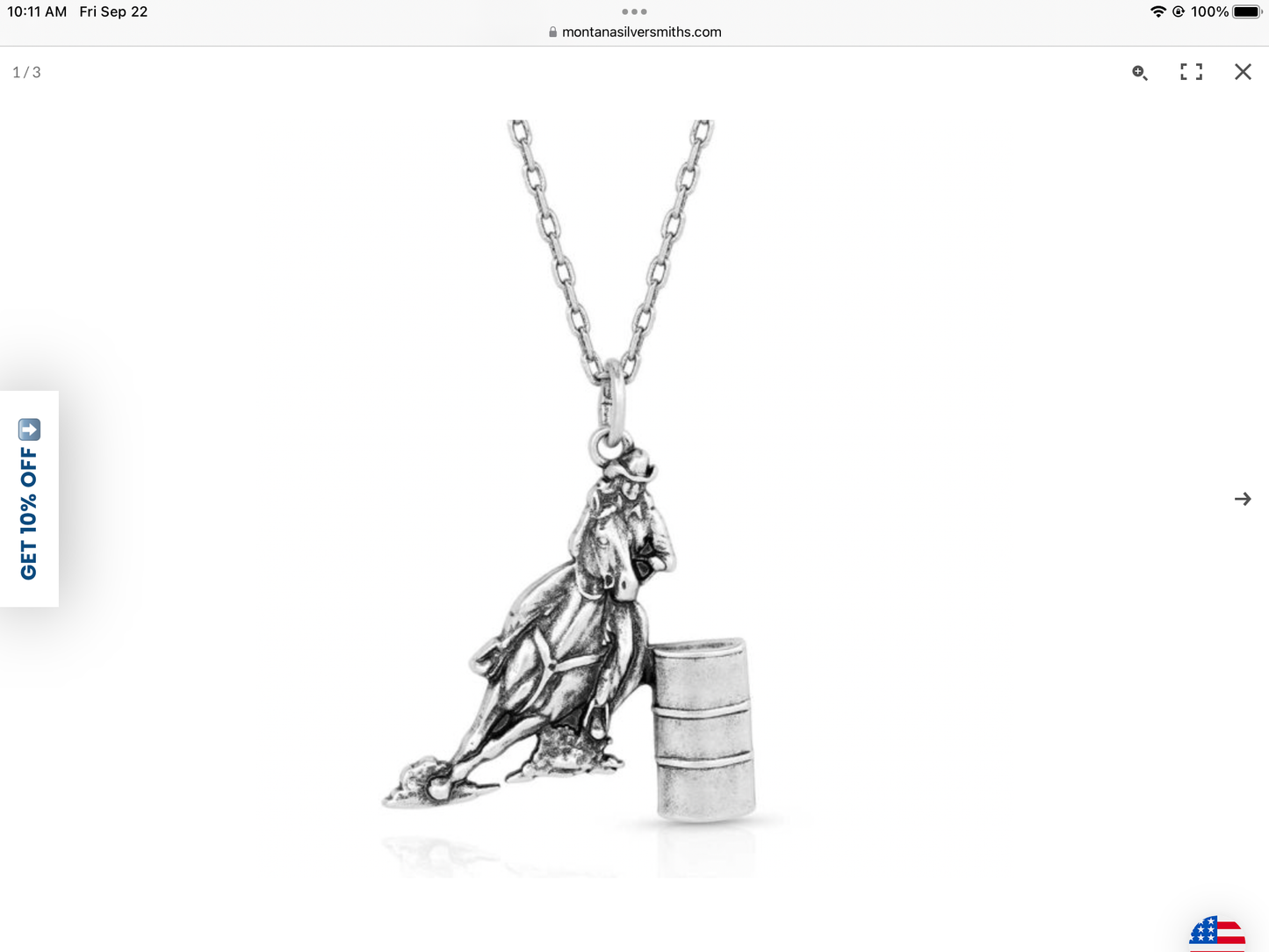 Barrel Racer Pendant Necklace