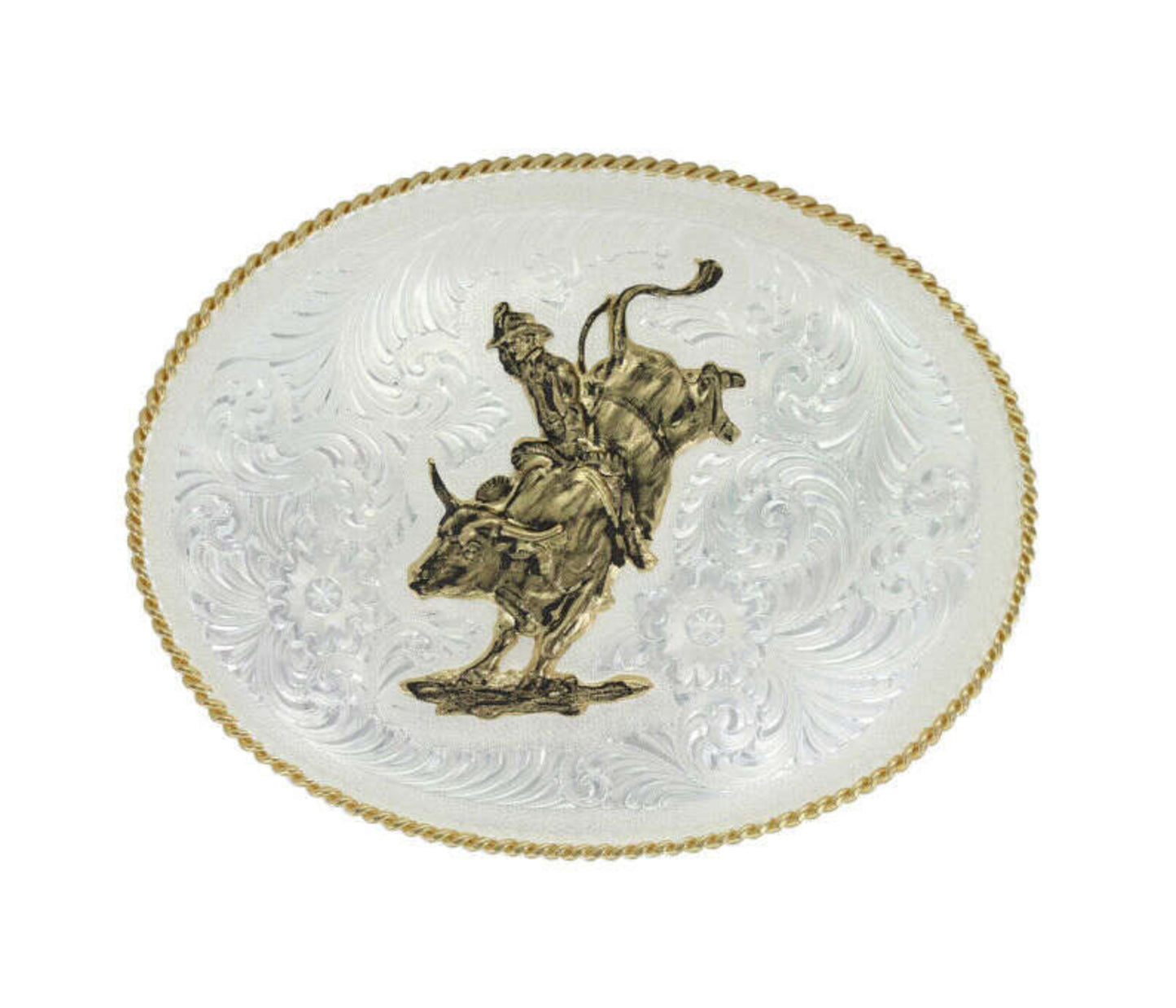 Bull Rider Engraved Belt Buckle