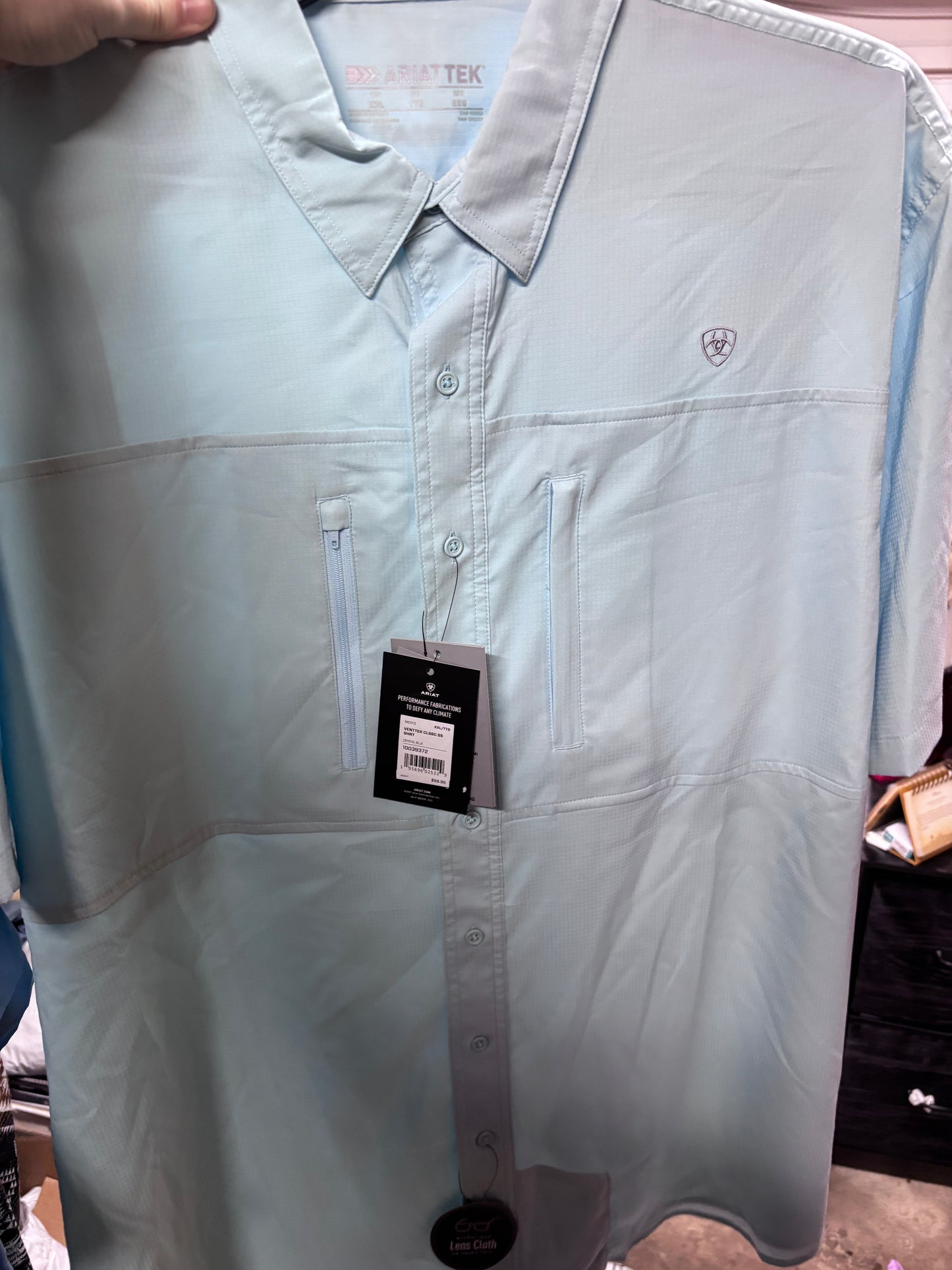 Ariat Men's VenTEK™ Crystal Blue Short Sleeve Button Down