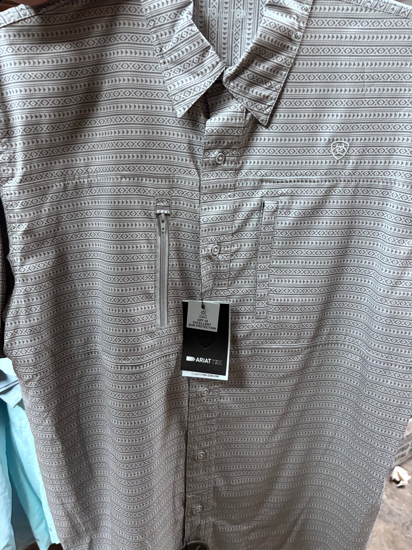 Ariat Men's VentTEK Classic Fit Echo Grey Print Shirt