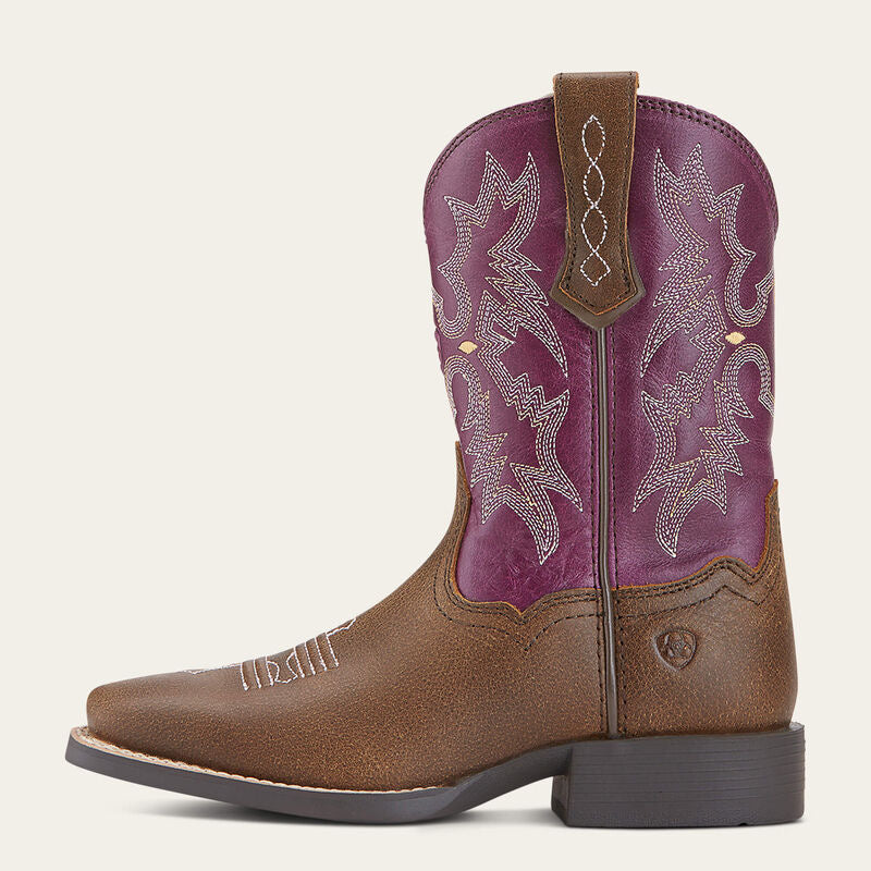 Ariat Kid’s Tombstone Bomber/Plum Square Toe