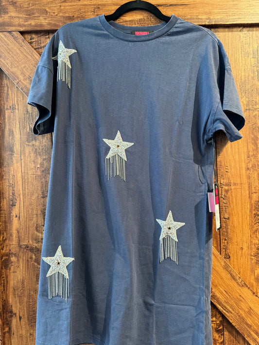 Rhinestone Star T-Shirt Dress