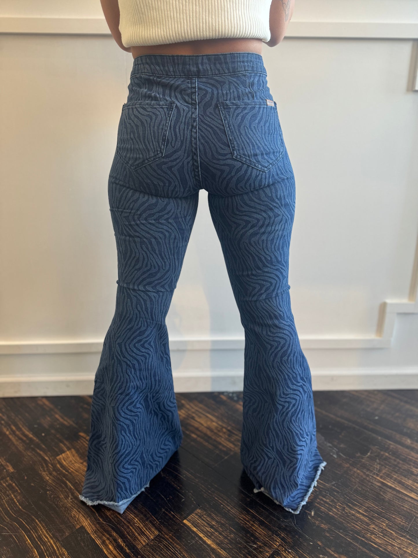 Final Sale ✨Zebra Denim Bell Jeans