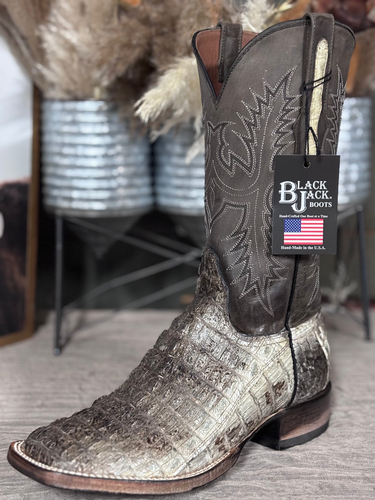 Black Jack Reverse Caiman Tail Boots