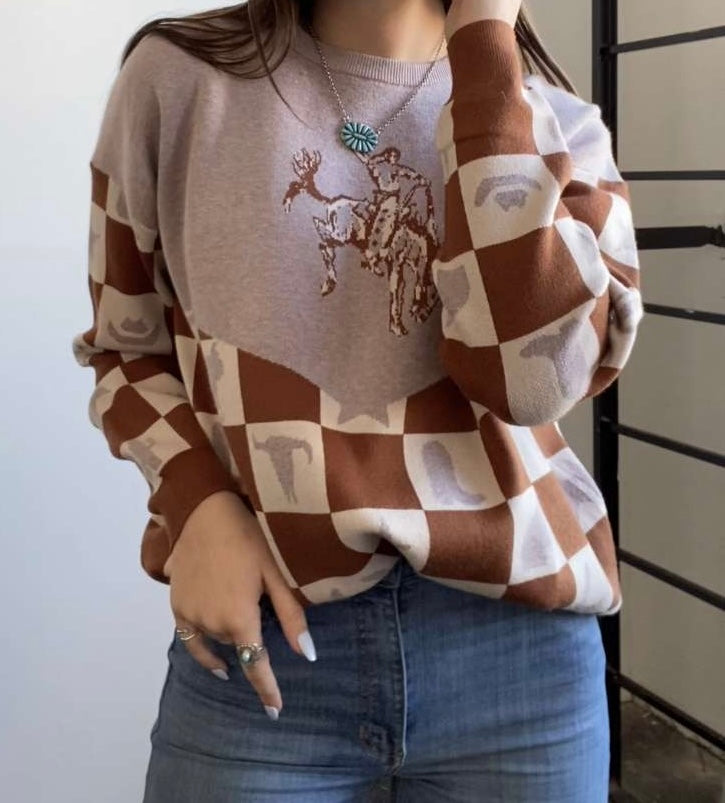 Wild Checkmate Sweater