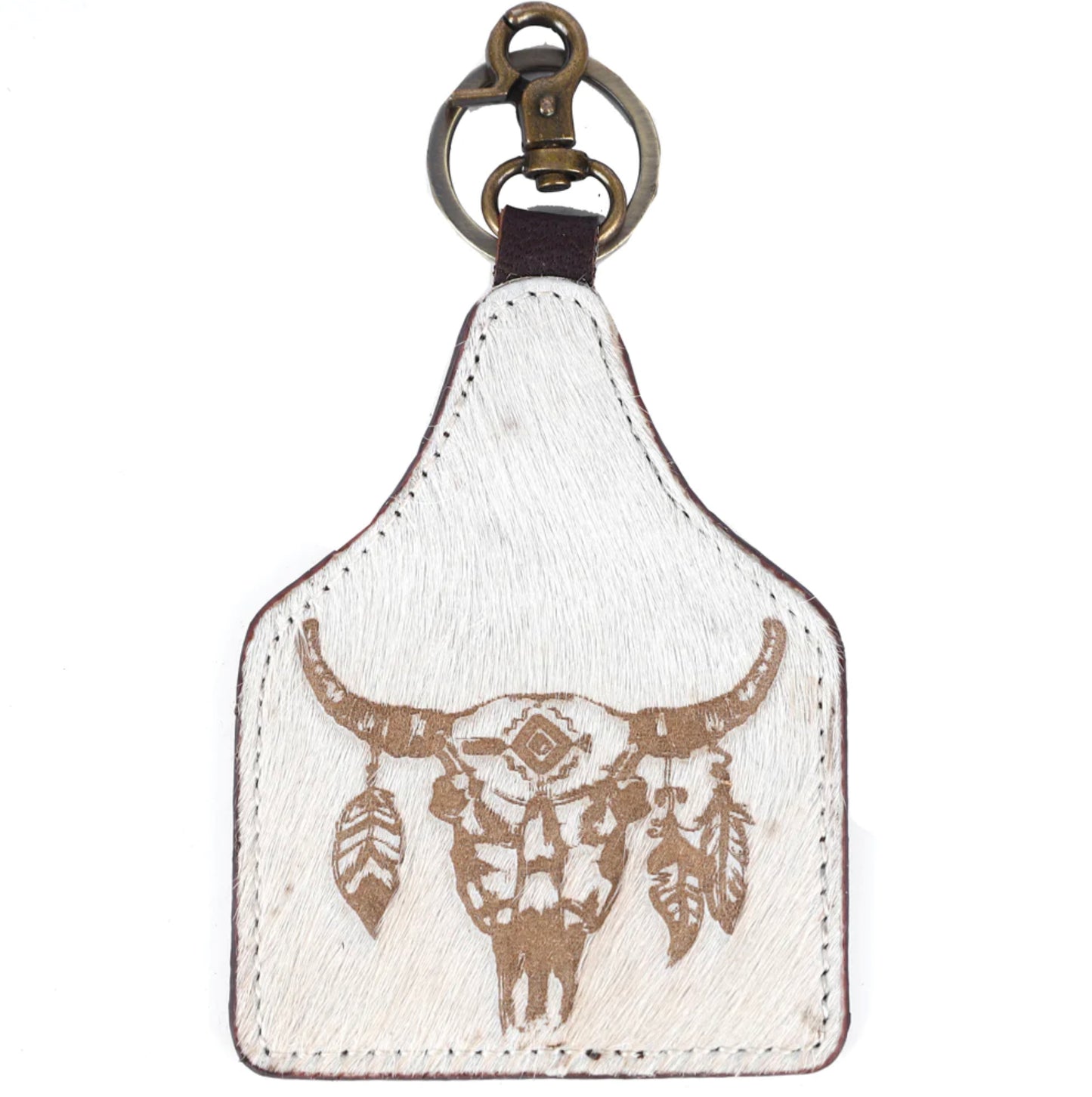 Cowhide Tag-It Keychain