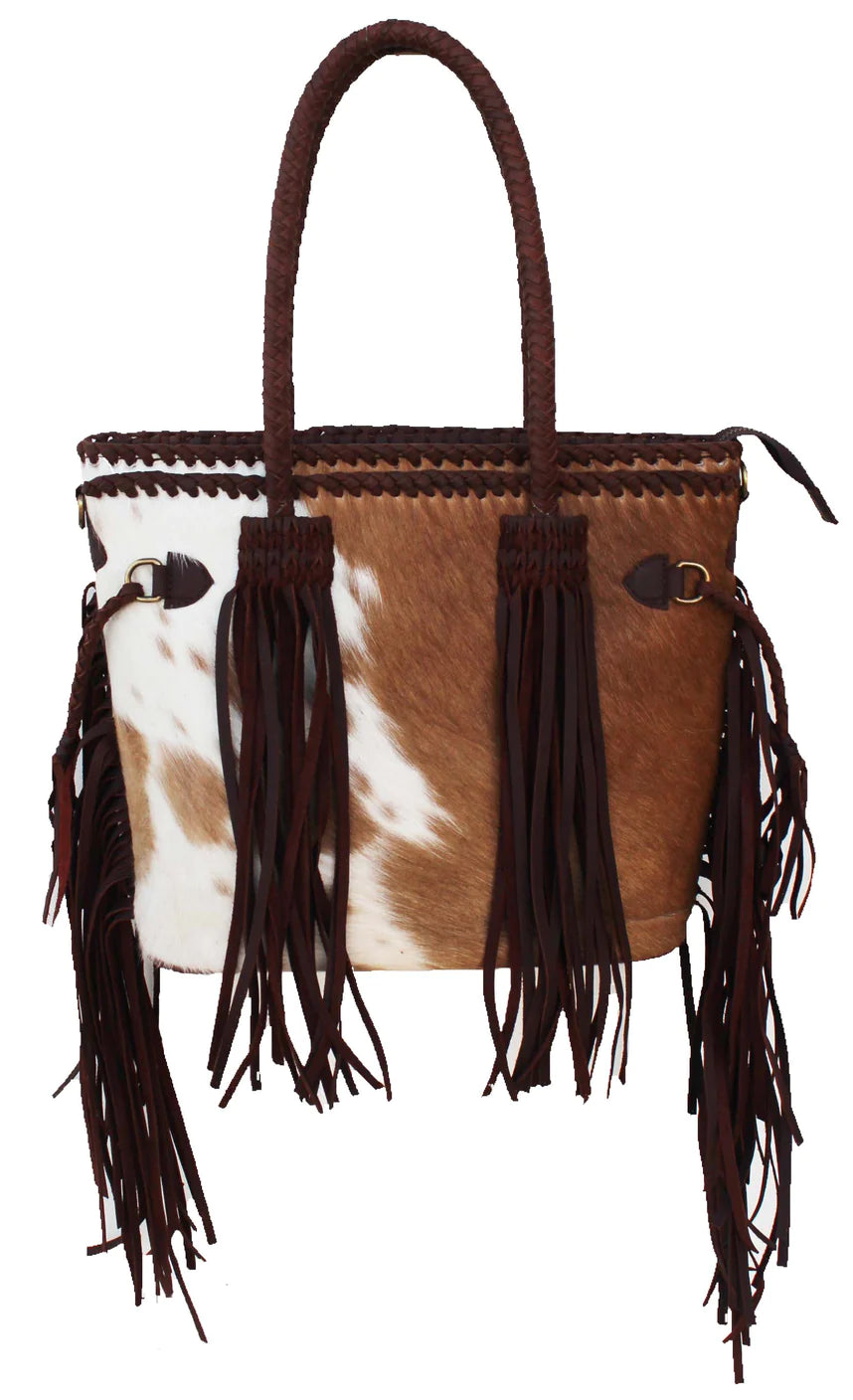 Women's Cowhide Western Braided Leather Purse