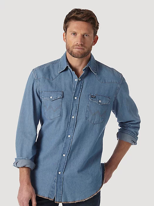 Wrangler Cowboy Stonewash Snap Up