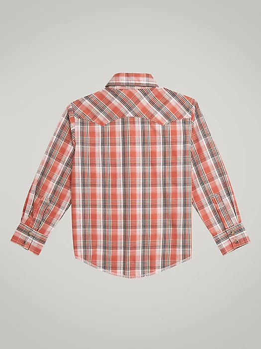 Boy’s Long Sleeve Plaid Cider Orange