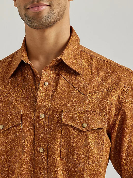 Wrangler Way Out West Rawhide Snap Up