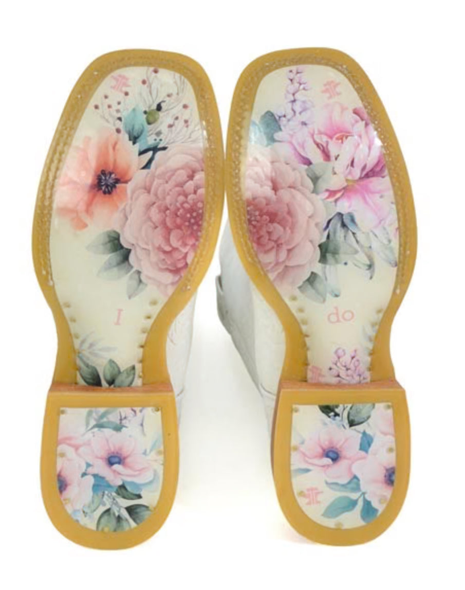 Women's Tin Haul White Wedding Western Boot