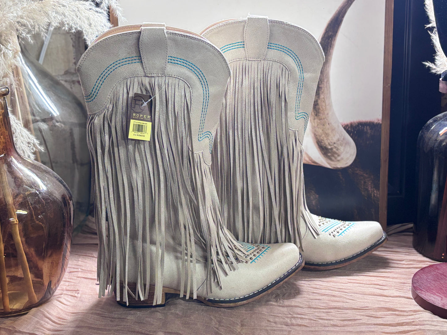 Roper Ivory Fringe Women's Boots