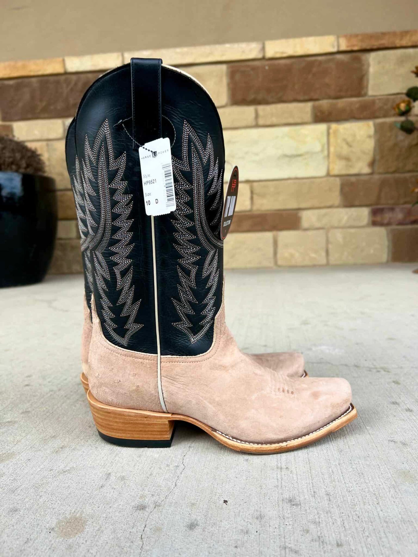 Horse Power Black and Tan Vintage Boots