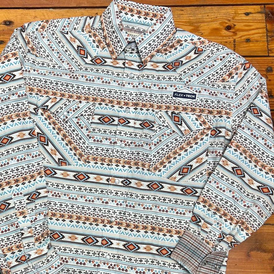 Panhandle Aztec Blues Men's Snap Up