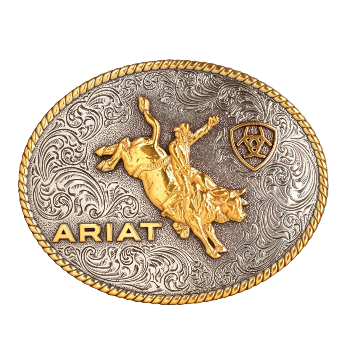 Ariat Two-Tone Oval Rope Bull Rider Belt Buckle
