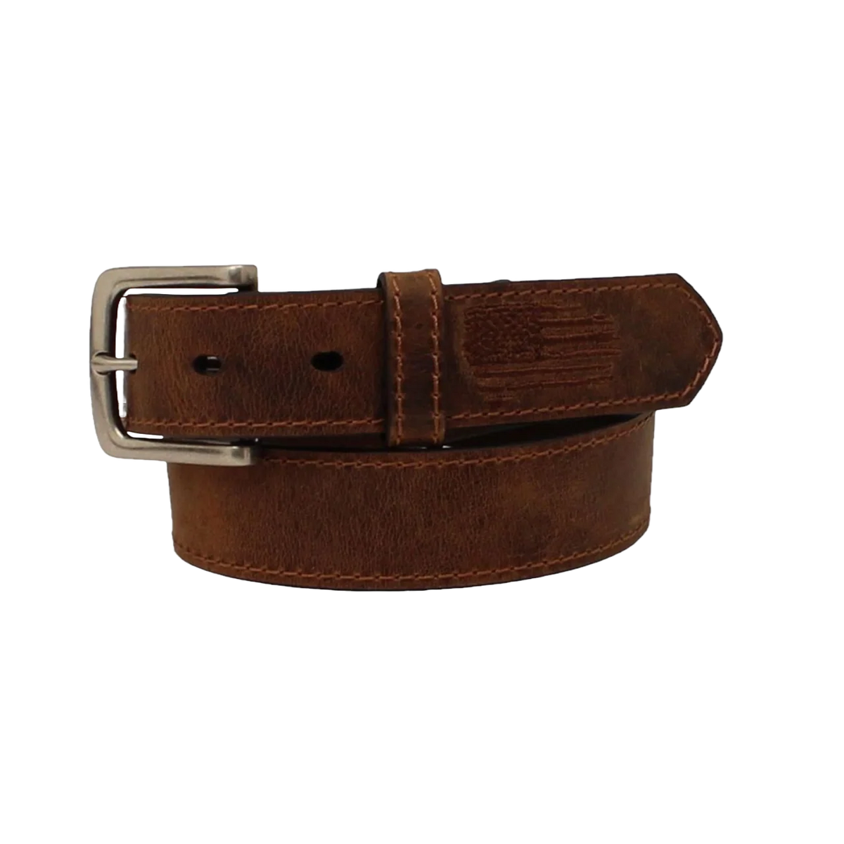 Ariat Children's Stitch USA Flag Shield Brown Belt