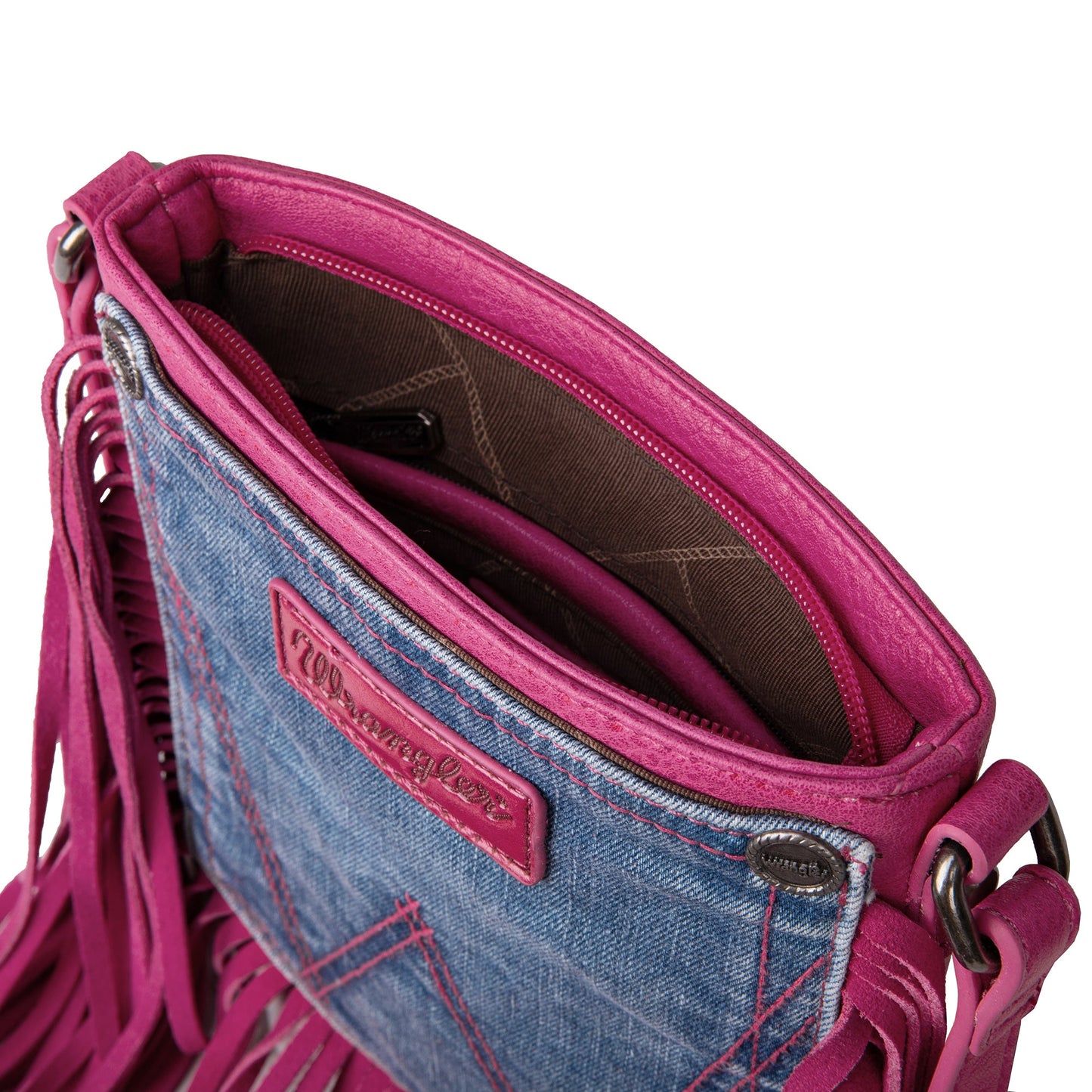 Wrangler Fringe Pocket Crossbody Pink