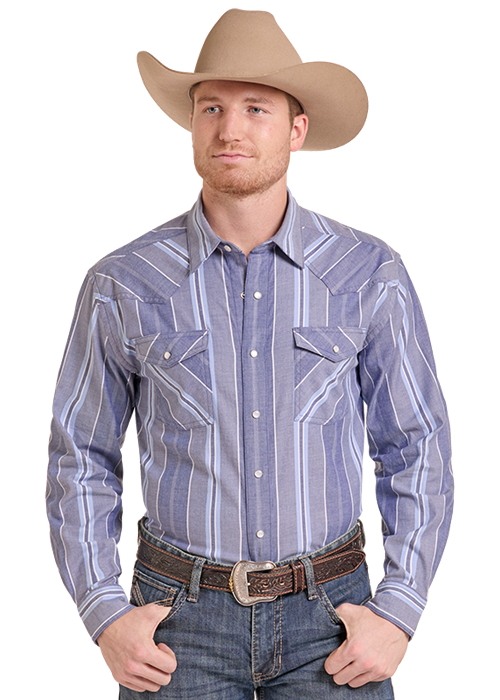 Blue Rail Snap Up Shirt