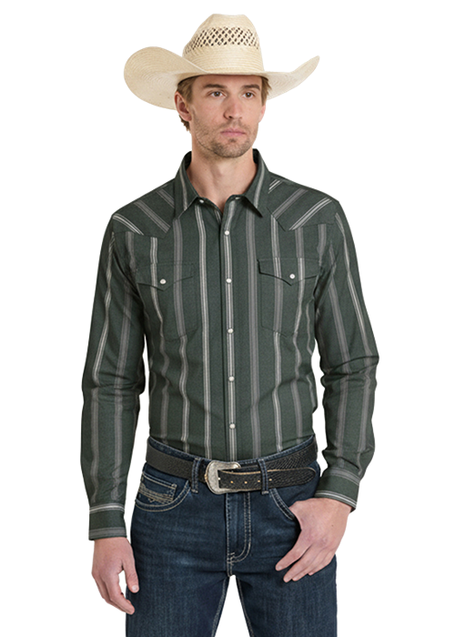 Panhandle Black Stripe Snap Up