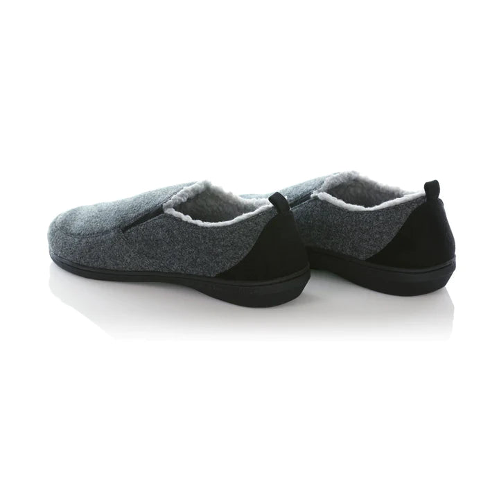 PowerStep Mens Twin-Gore Slippers Charcoal