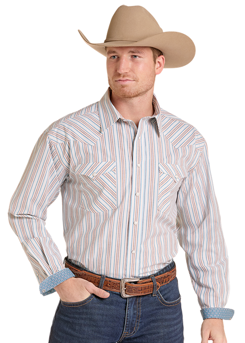 Bleach Stripe Snap Up Shirt