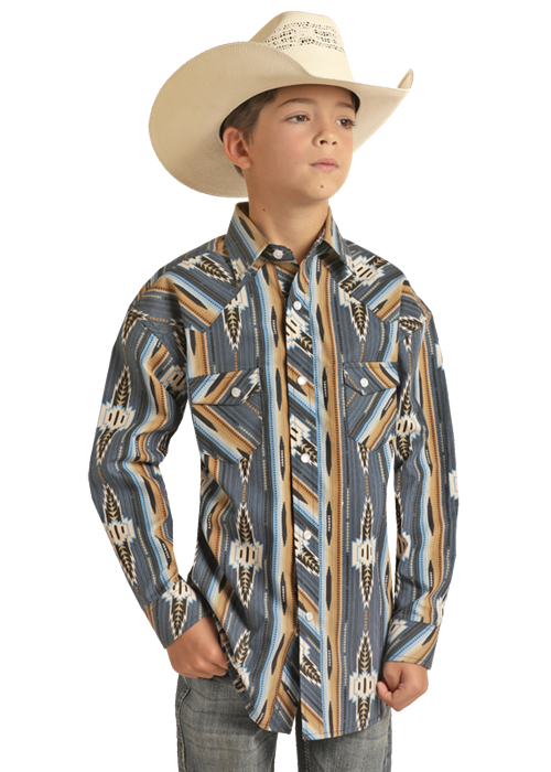 Vintage Aztec Boy's Snap Up