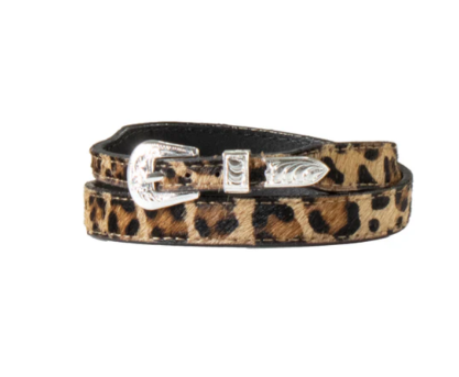 Calf Hair Leopard Print Hatband