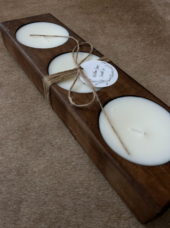3 Hole Cheese Mold Candle - Natural