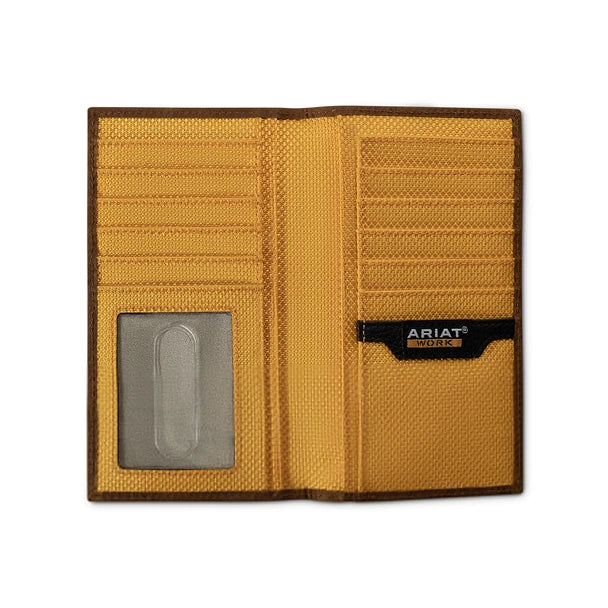 ARIAT THICK STITCH BROWN WORK RODEO WALLET