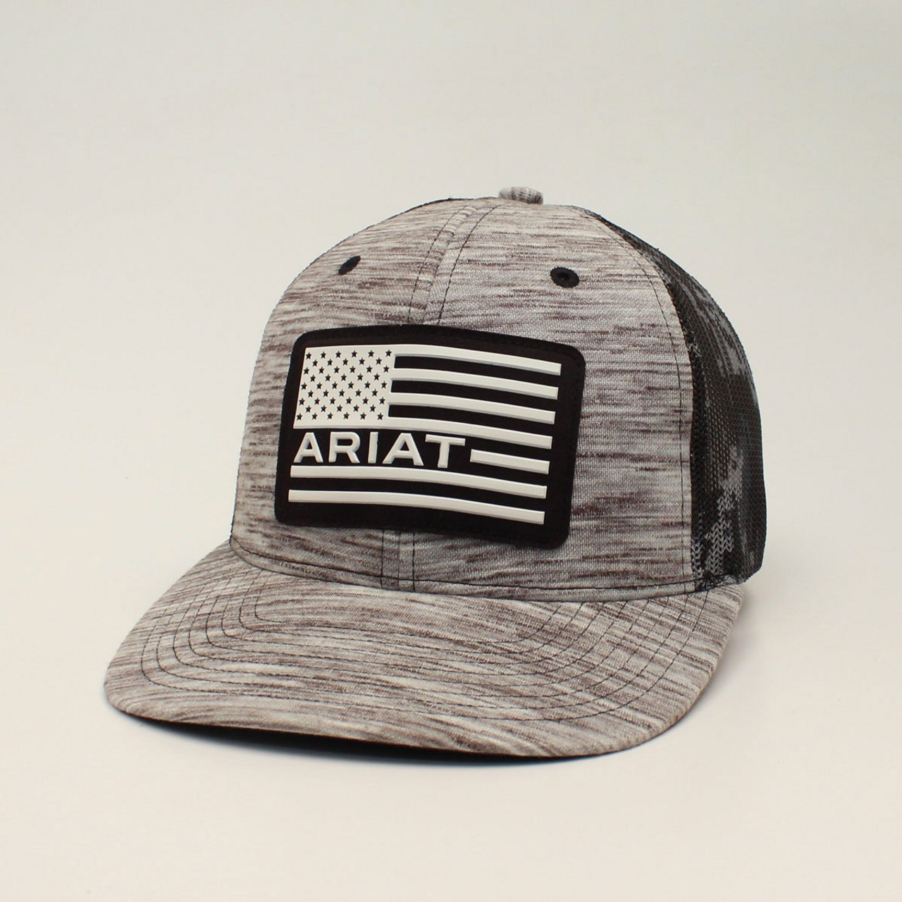 Ariat Men's Grey USA Flag Patch Snapback Ball Cap