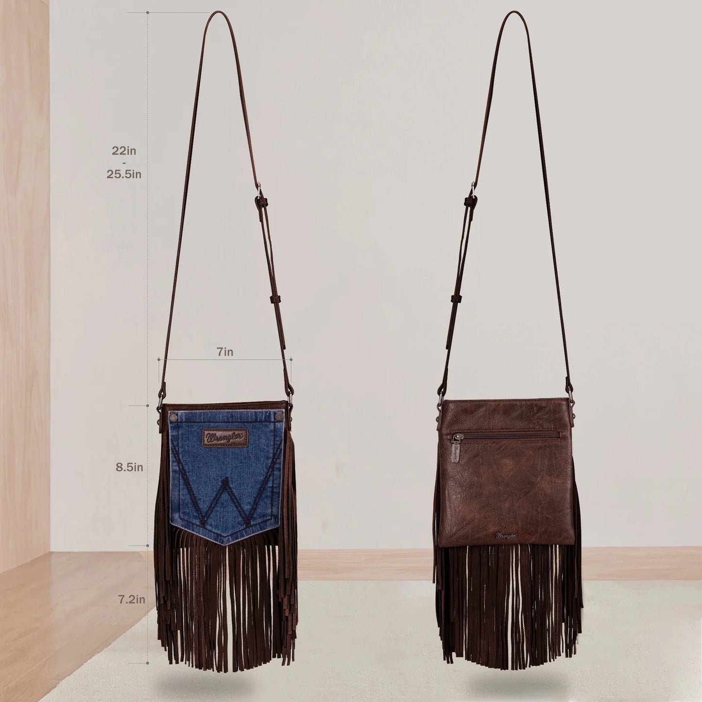 Wrangler Fringe Pocket Crossbody Denim