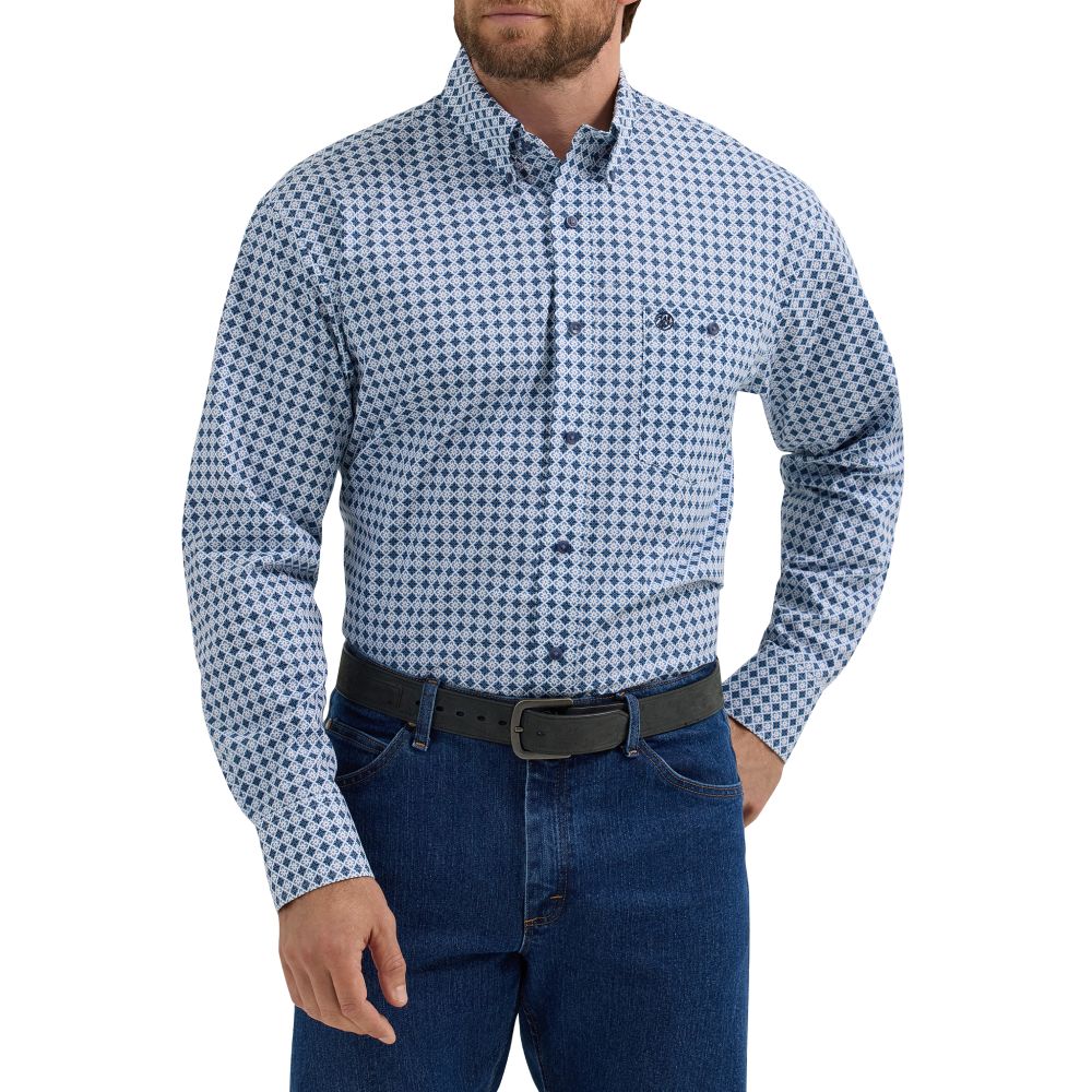 Wrangler Classics Blue Diamond Men's Button Up