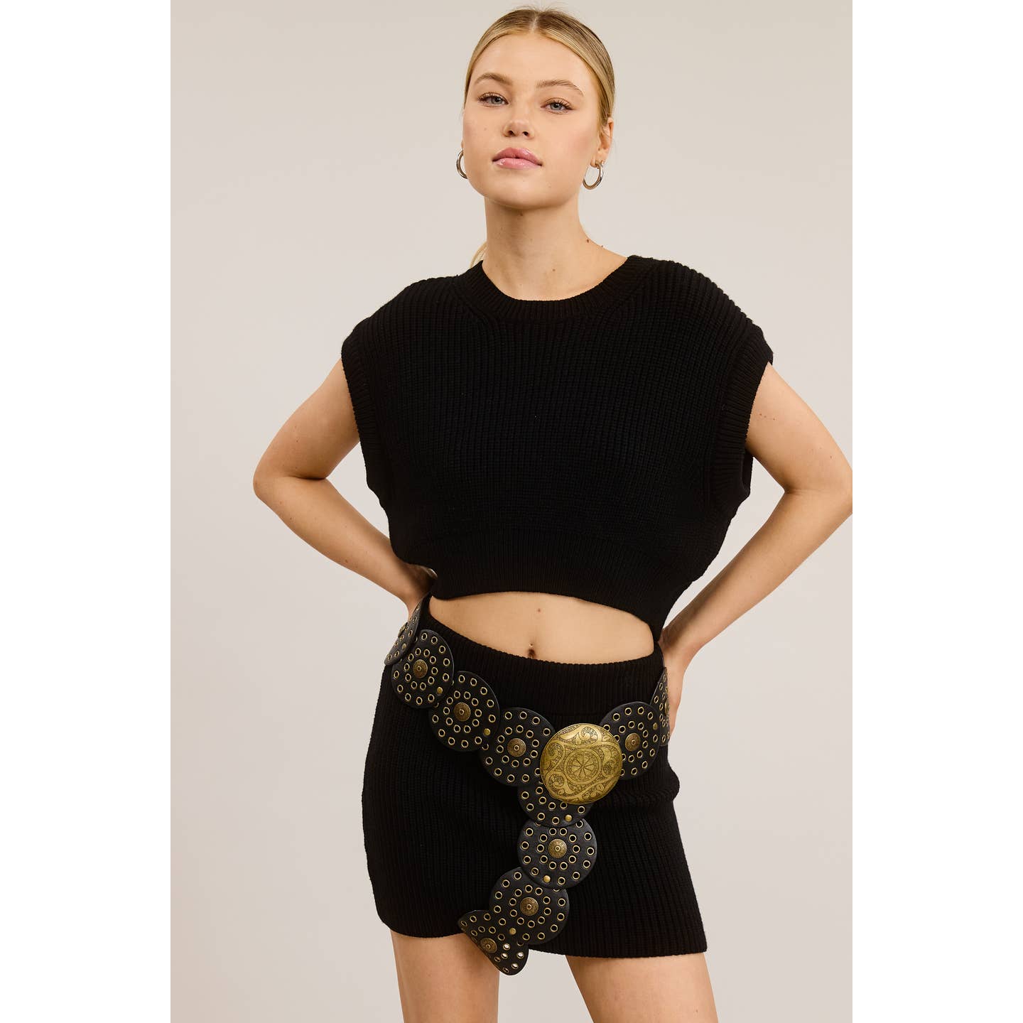 Miami Black Crop Top & Mini Skirt Set