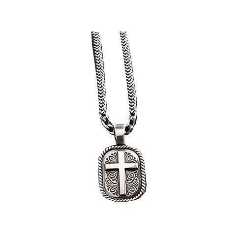 Twister Men's Floral Cross Necklace