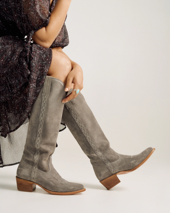 Tecovas Abby Cavalier Charcoal Boots