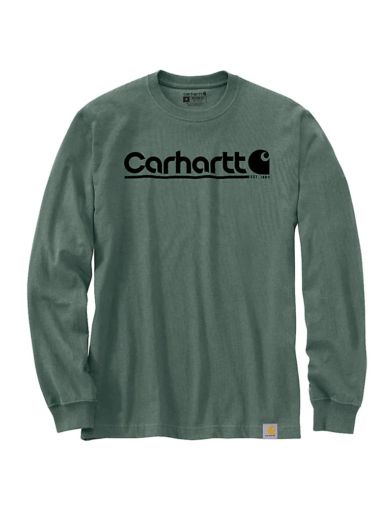 Carhartt Relaxed Fit Heavyweight Long-Sleeve Graphic Logo T-Shirt