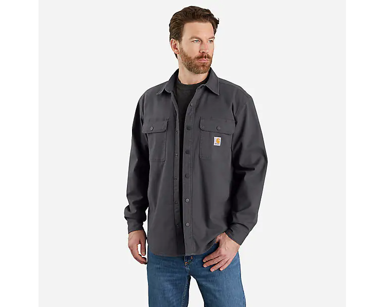Carhartt Relaxed Fit Canvas Fleece-Lined Shirt Jac Shadow