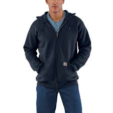 Daniel Carhartt Navy Midweight Hooded Front Zip Sweatshirt