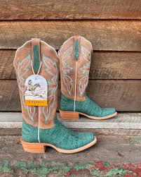 R. Watson Nubuck Turquoise Caiman Women's Boots