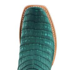 R. Watson Nubuck Turquoise Caiman Women's Boots