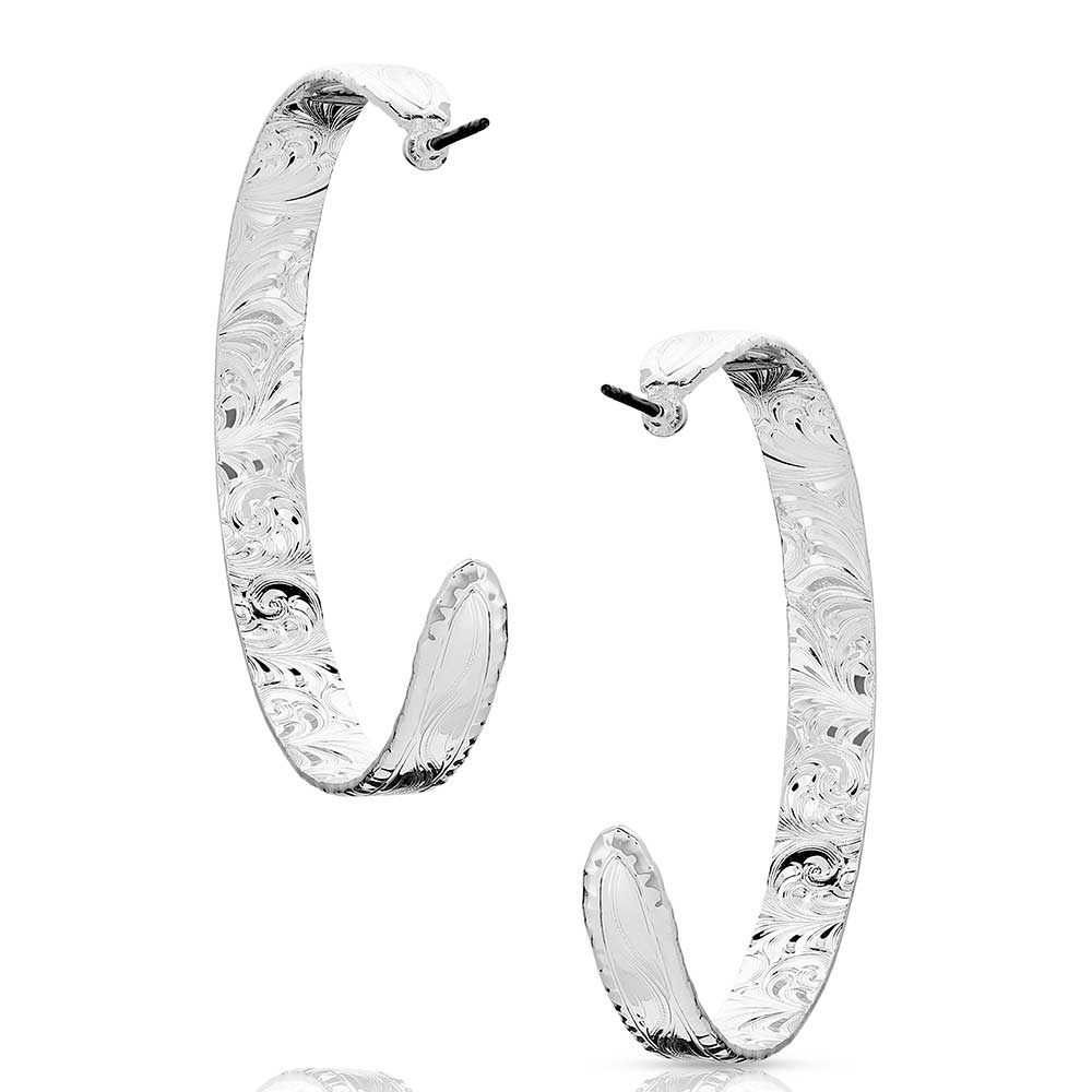 Elegance Chiseled Hoop Earrings