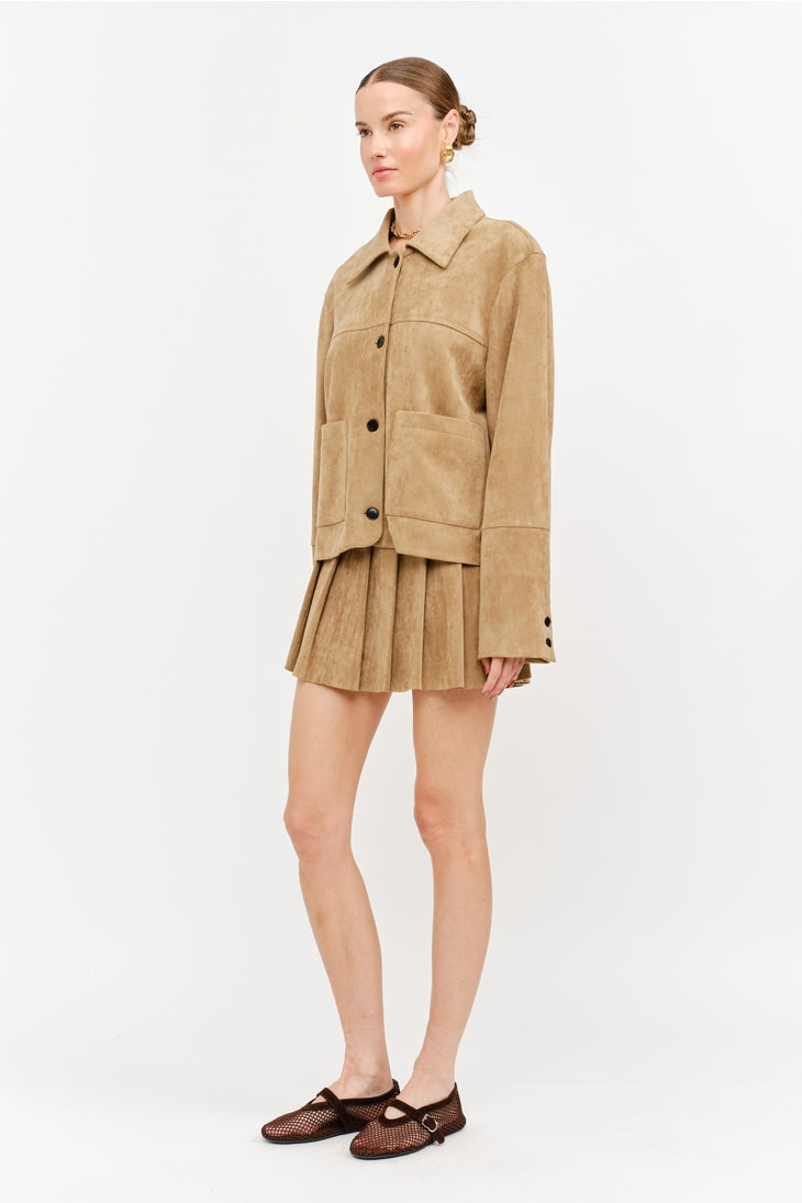 Junie Sand Faux Suede Jacket