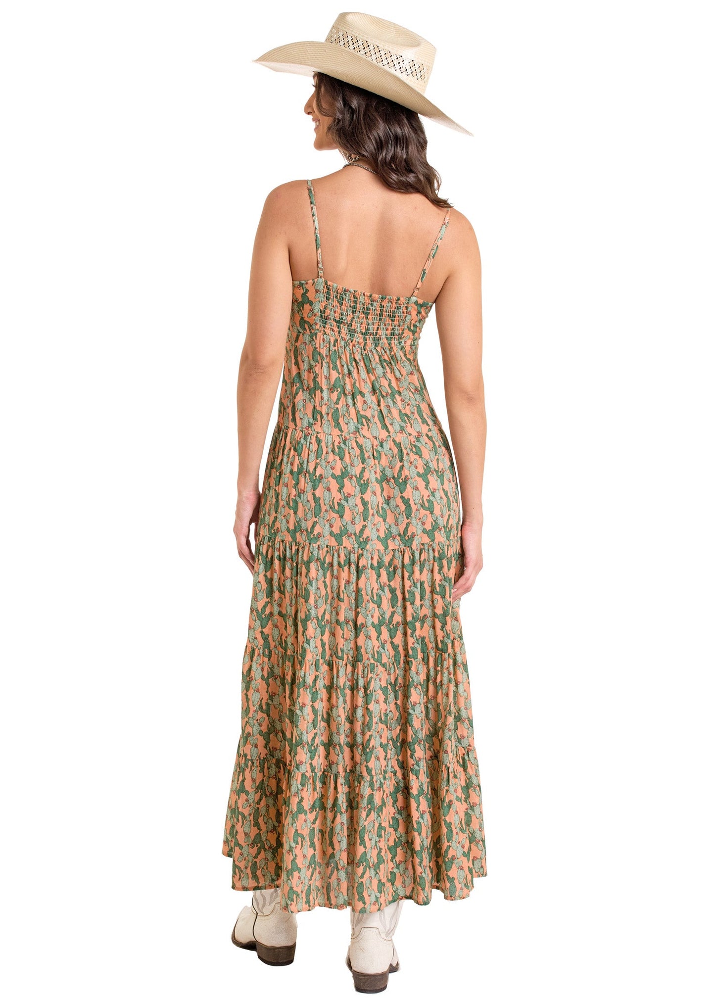 Cactus Print Midi Dress