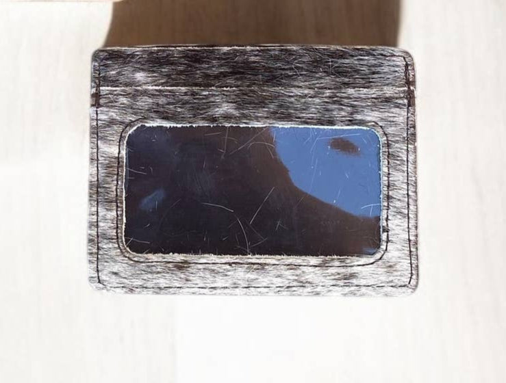 Black Cowhide ID Credit Card Wallet